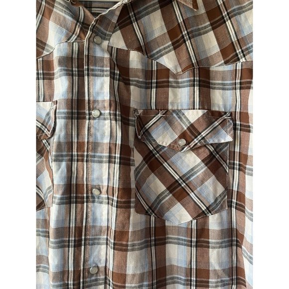 Bit & Bridle Shirt Men's Size Pearl Snap Western Plaid Short‎ Sleeve Pockets - Picture 2 of 6